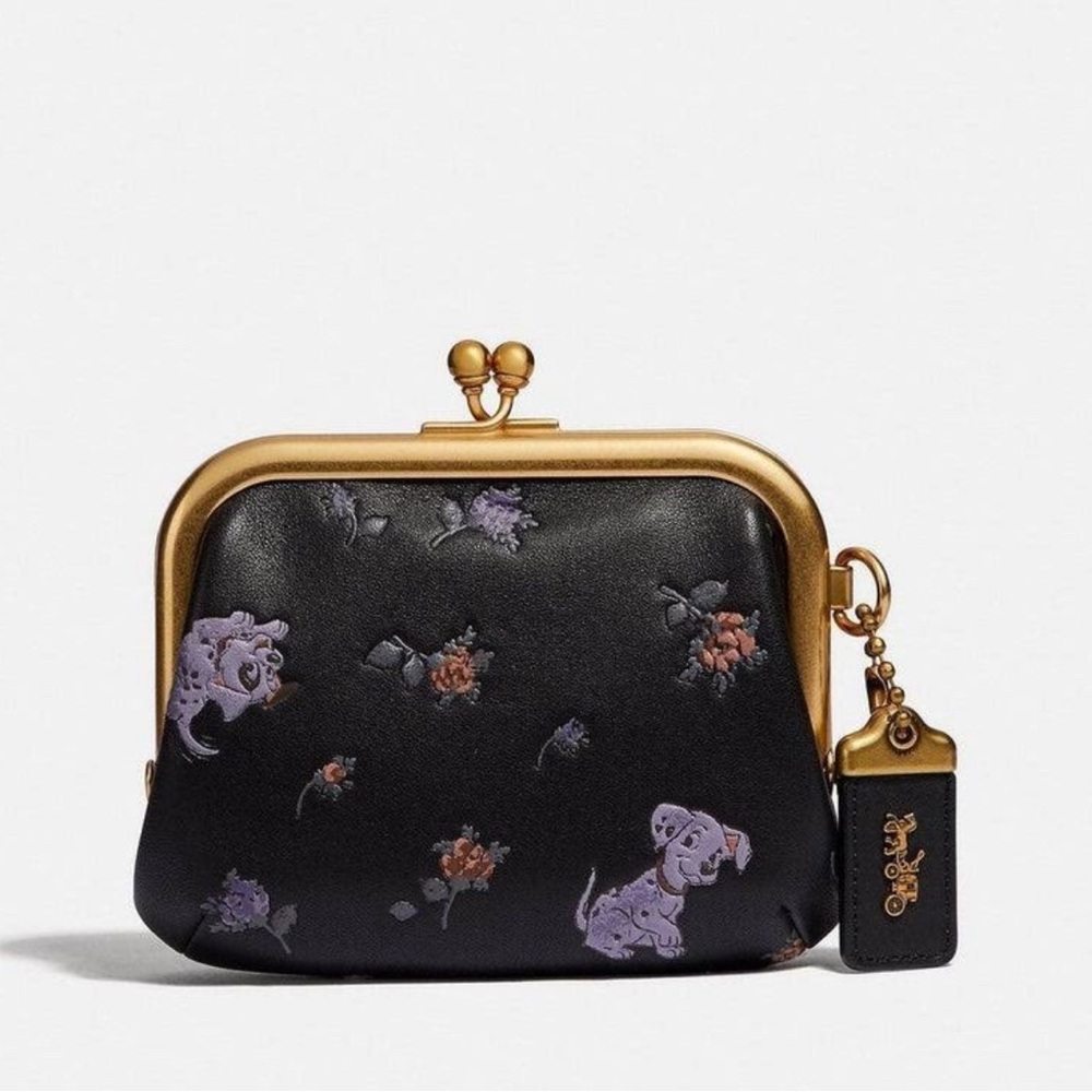 NWT Coach X Disney Dalmation Floral Coin Purse